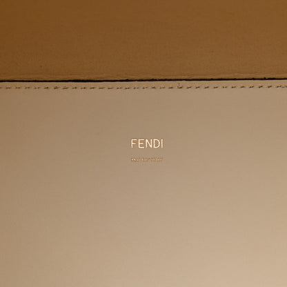 Fendi Vitello King Ceylon Plexiglass Woven Logo Debossed Medium Fendi Sunshine Shopper Tote White Ice 5 of 8
