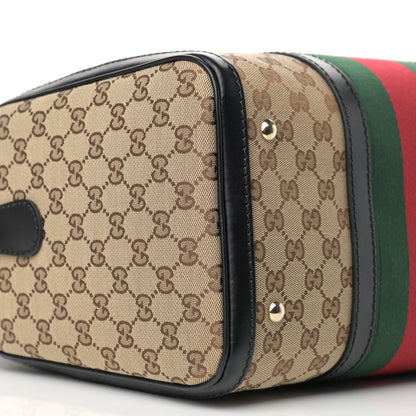 Gucci Monogram Vintage Web Medium Boston Black 12 of 13