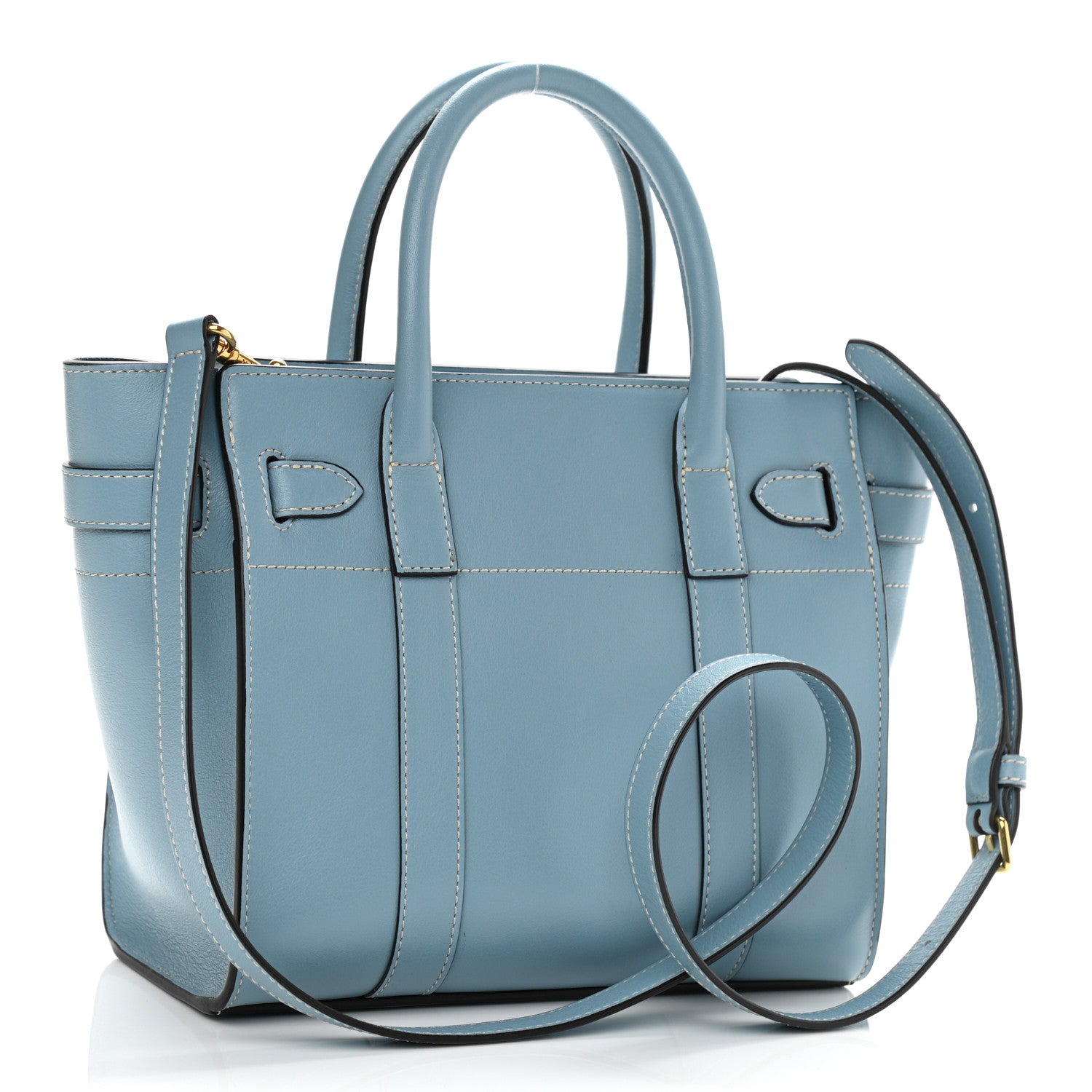 Mulberry Silky Calfskin Small Bayswater Zip Tote Nordic Blue 2 of 8