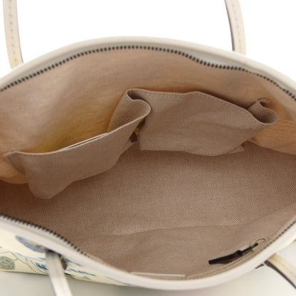 Gucci Canvas Flora Knight Small Zippered Tote White 5 of 9