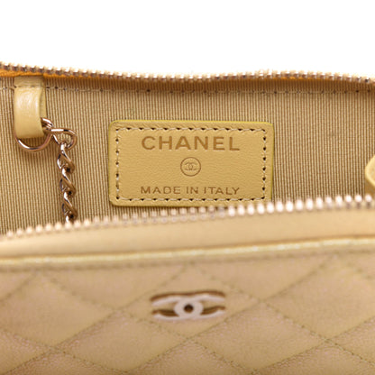 Chanel Iridescent Caviar Quilted Key Holder Case Yellow 6 of 10