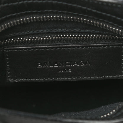 Balenciaga Calfskin Woven Nylon Mesh Classic Silver Hardware Mini City Black White 8 of 17