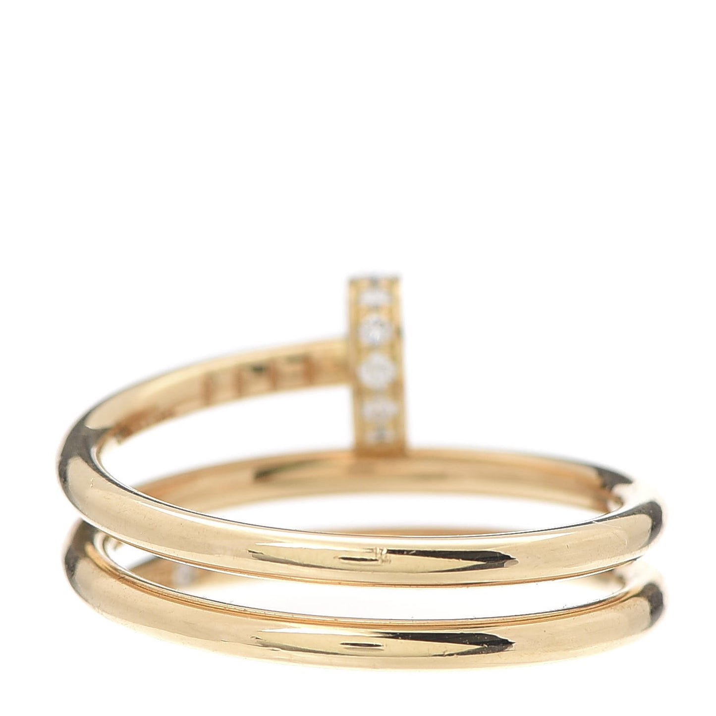 18K Yellow Gold Diamond Double Juste Un Clou Ring 51 5.75
