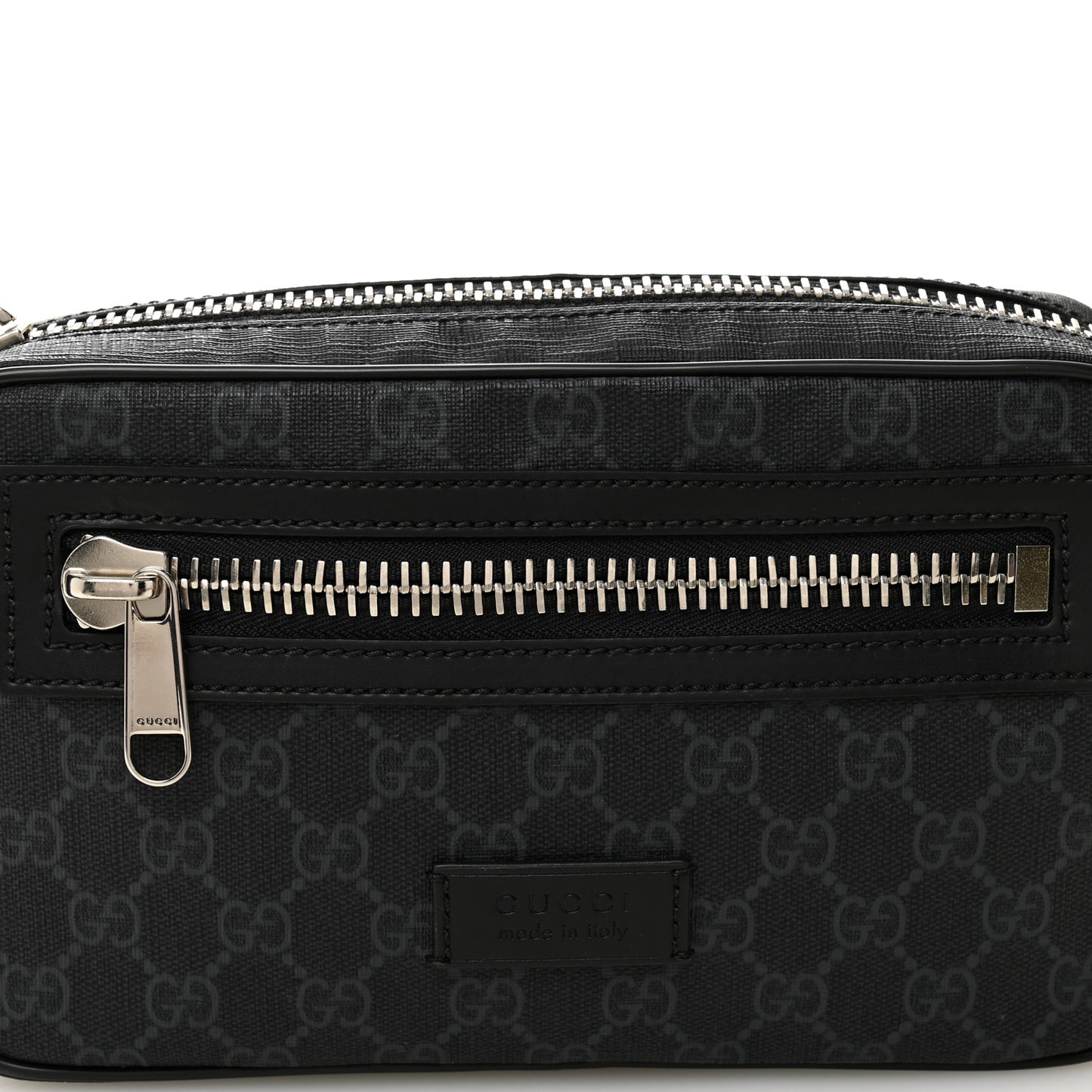 Soft GG Supreme Monogram Web Belt Bag Black Grey