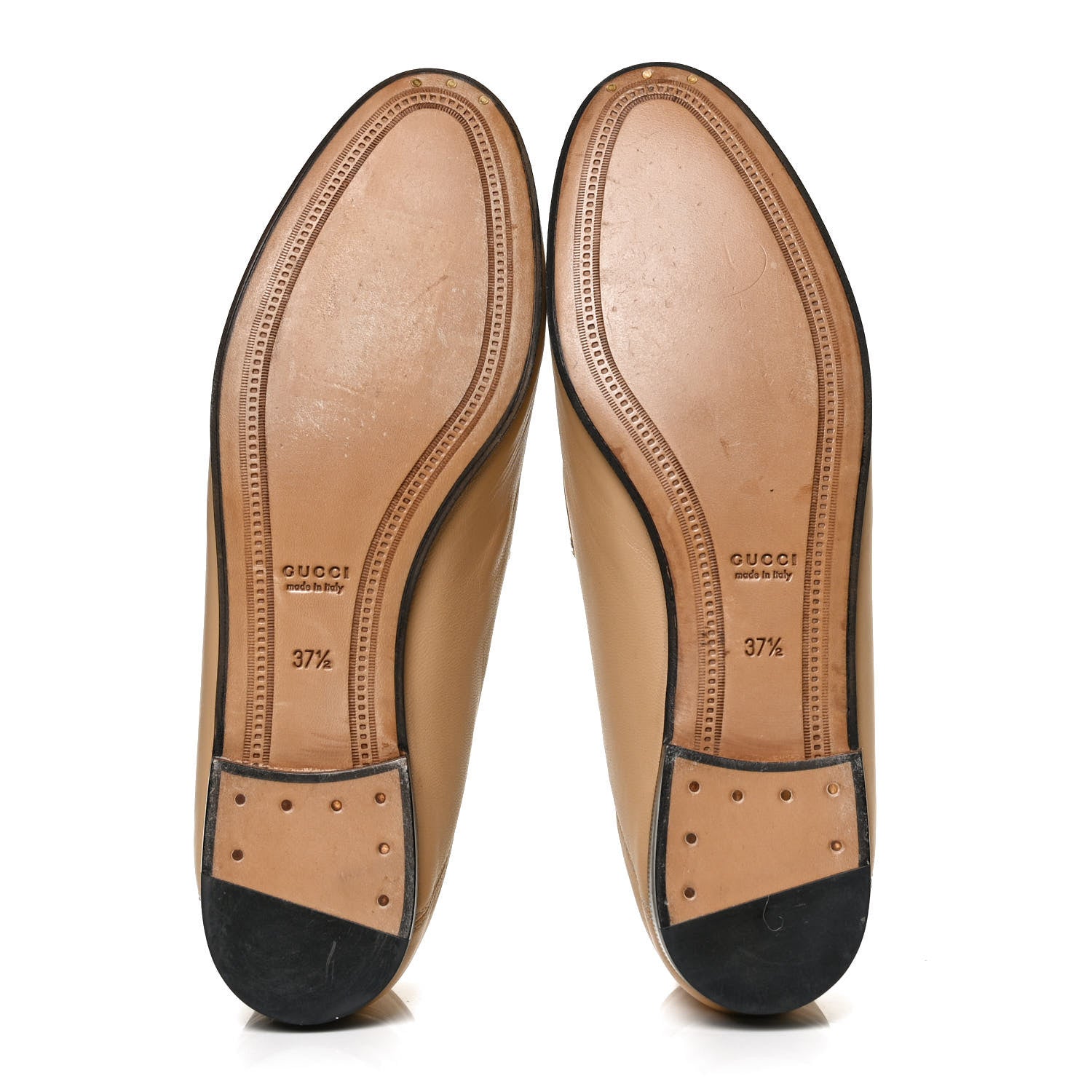 Gucci Lambskin Womens Brixton Horsebit Loafers 37.5 Wheat 7 of 13
