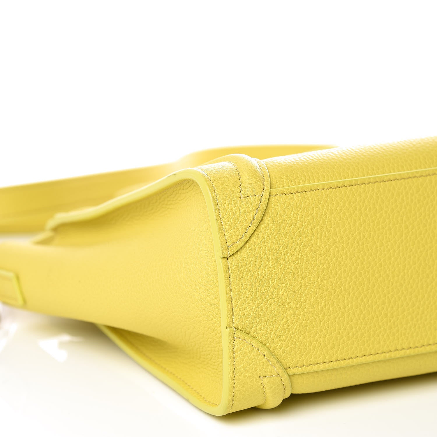 Celine Drummed Calfskin Nano Luggage Mimosa 10 of 13