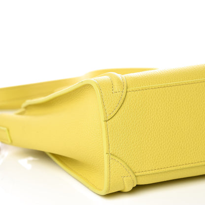 Celine Drummed Calfskin Nano Luggage Mimosa 10 of 13