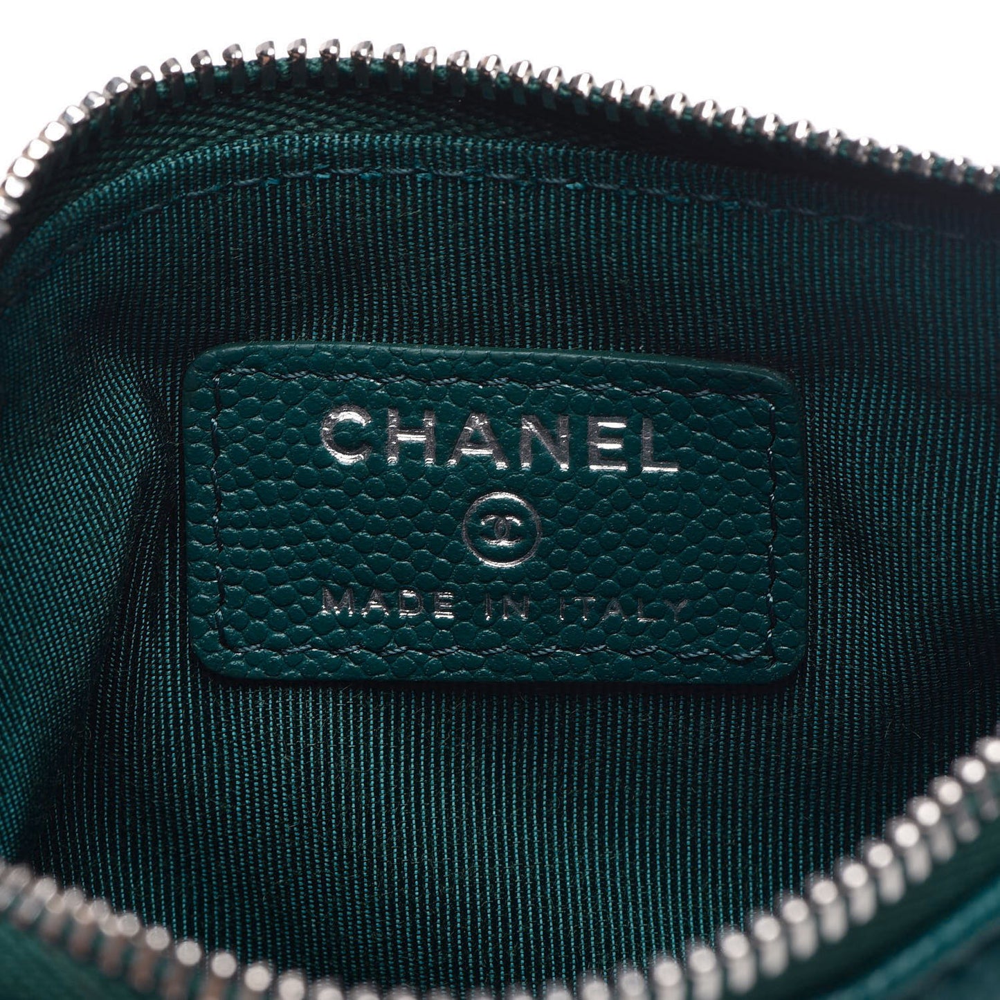 Caviar Quilted Small Cosmetic Case Dark Turquoise