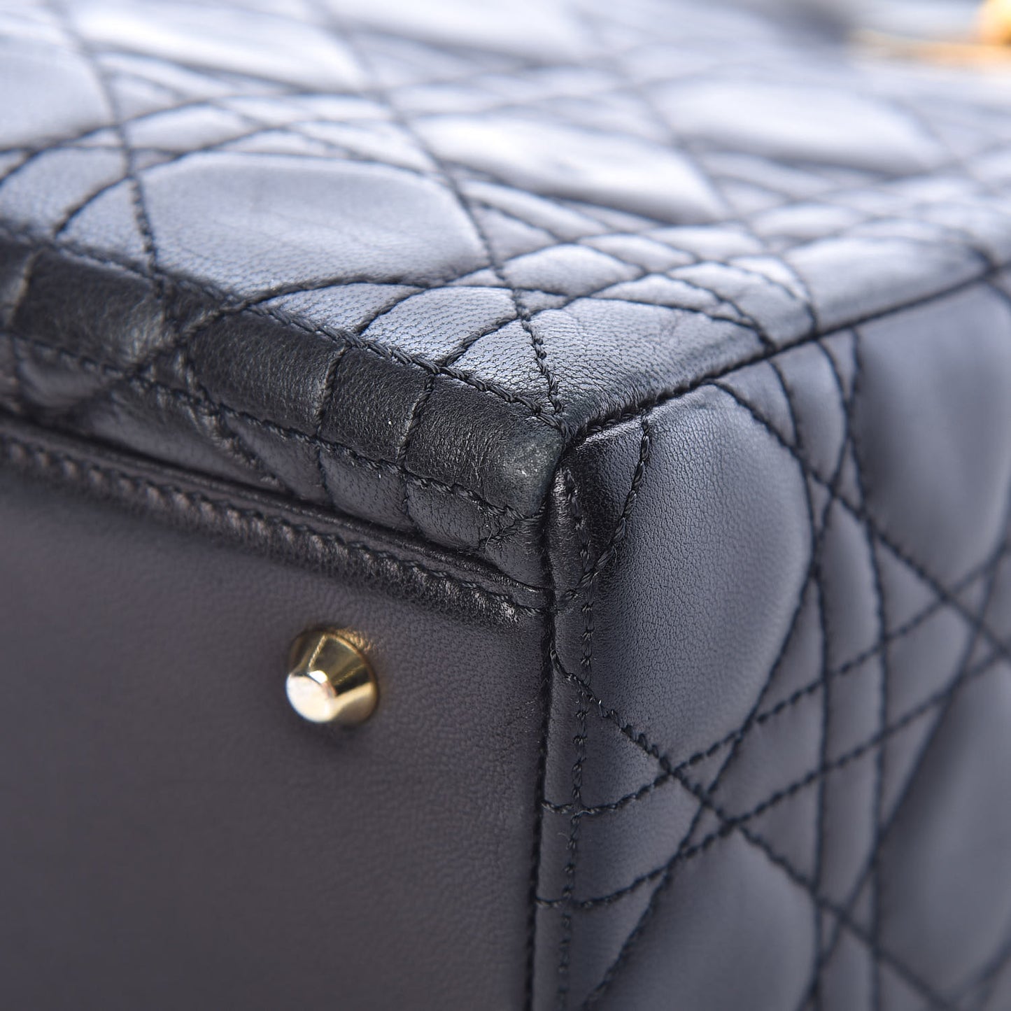 Lambskin Cannage Medium Lady Dior Black
