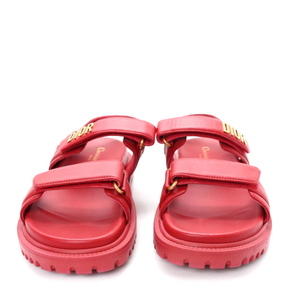 Christian Dior Lambskin Dioract 10mm Sandals 37.5 Raspberry 3 of 10