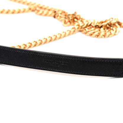 Saint Laurent Sheepskin Matelasse Chevron Monogram Classic Baby Chain Bag Black 16 of 16