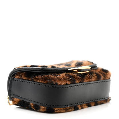 Fendi Sheared Sheepskin Vitello King FF Nano Baguette Charm Tobacco Moro Black 4 of 11