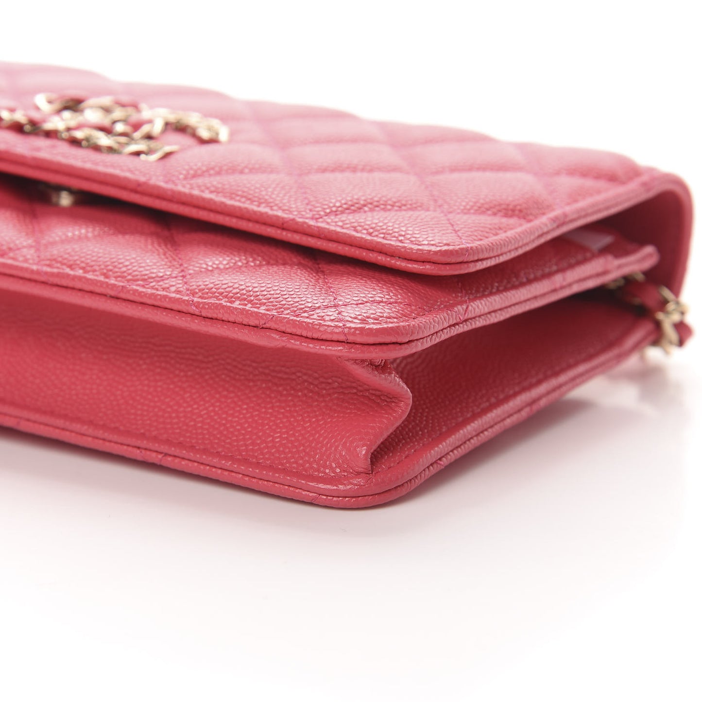 Caviar Quilted French New Wave Chain CC Wallet On Chain WOC Pink