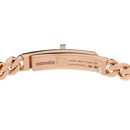 Hermes 18K Rose Gold Diamond PM Kelly Gourmette Bracelet ST 3 of 4