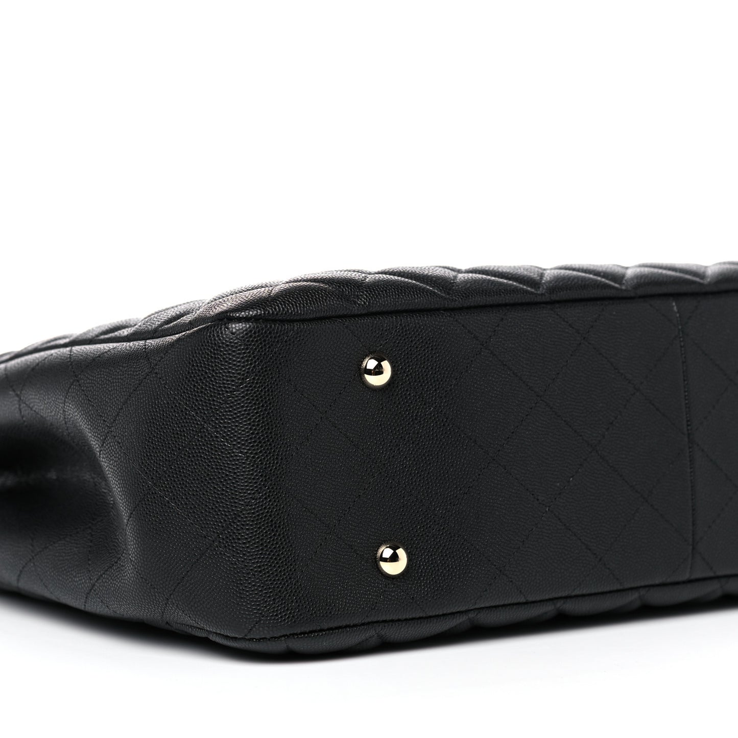 Caviar Quilted Large Shopping Tote Black