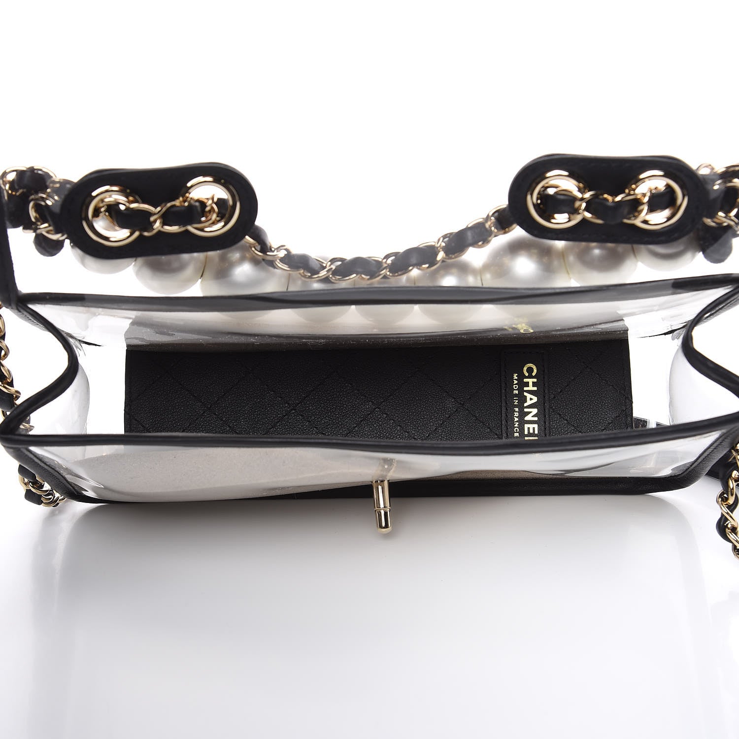 Chanel Lambskin PVC Sand By The Sea Flap With Pearl Strap Black 5 of 10