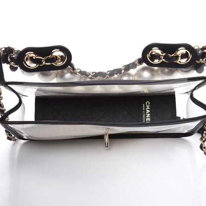 Chanel Lambskin PVC Sand By The Sea Flap With Pearl Strap Black 5 of 10