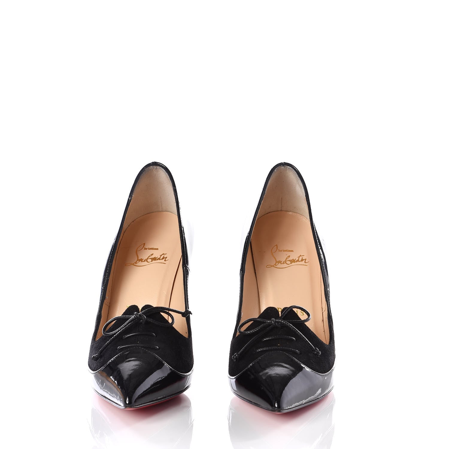 Christian Louboutin Patent Veau Velours Queue De Pie 100 Pumps 35 Black 6 of 21