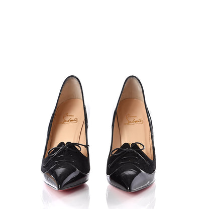 Christian Louboutin Patent Veau Velours Queue De Pie 100 Pumps 35 Black 6 of 21