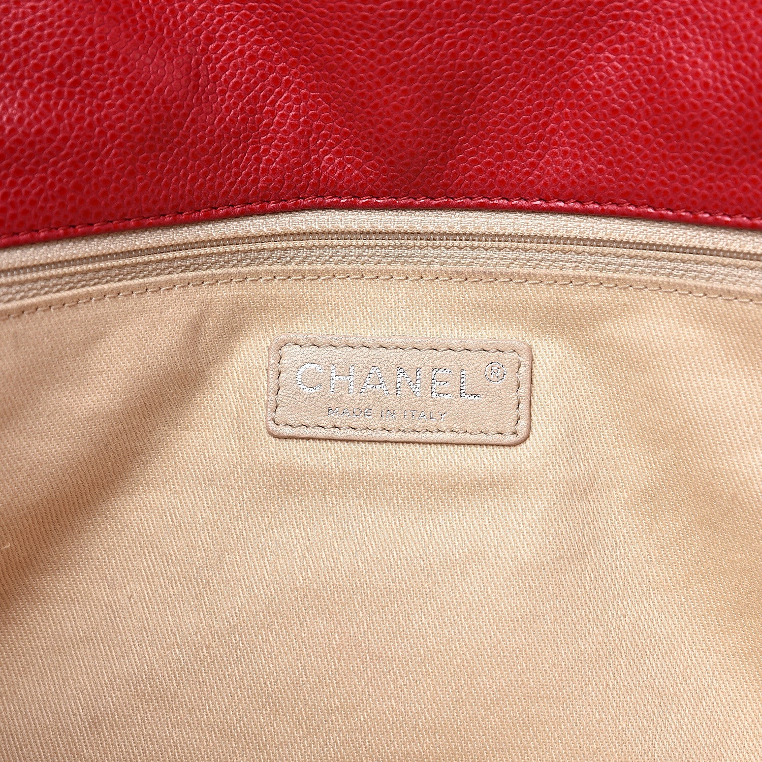 Chanel Glazed Caviar Medium Nature Flap Bag Red 5 of 13