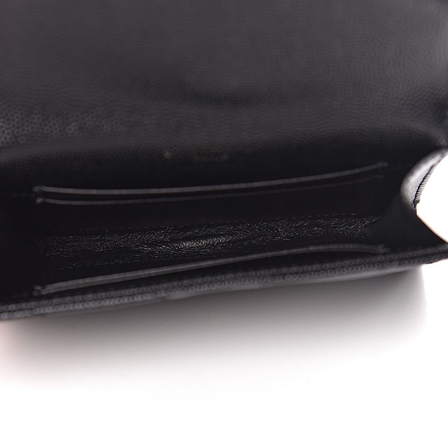 Saint Laurent Grain De Poudre Matelasse Chevron Small Monogram Envelope Wallet Black 5 of 6