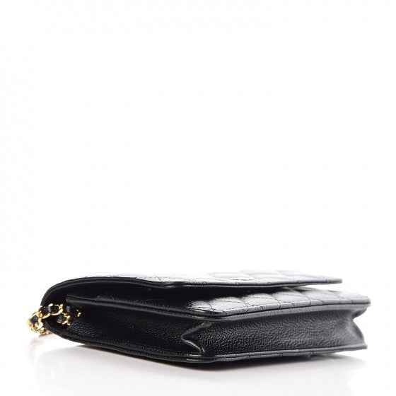 Caviar Quilted Wallet On Chain WOC Black