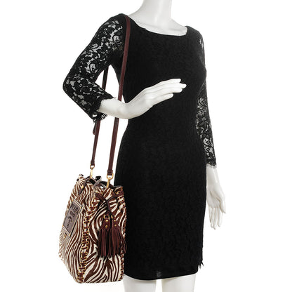 Prada Calf Hair Zebra Print Tote White Bruciato 2 of 14
