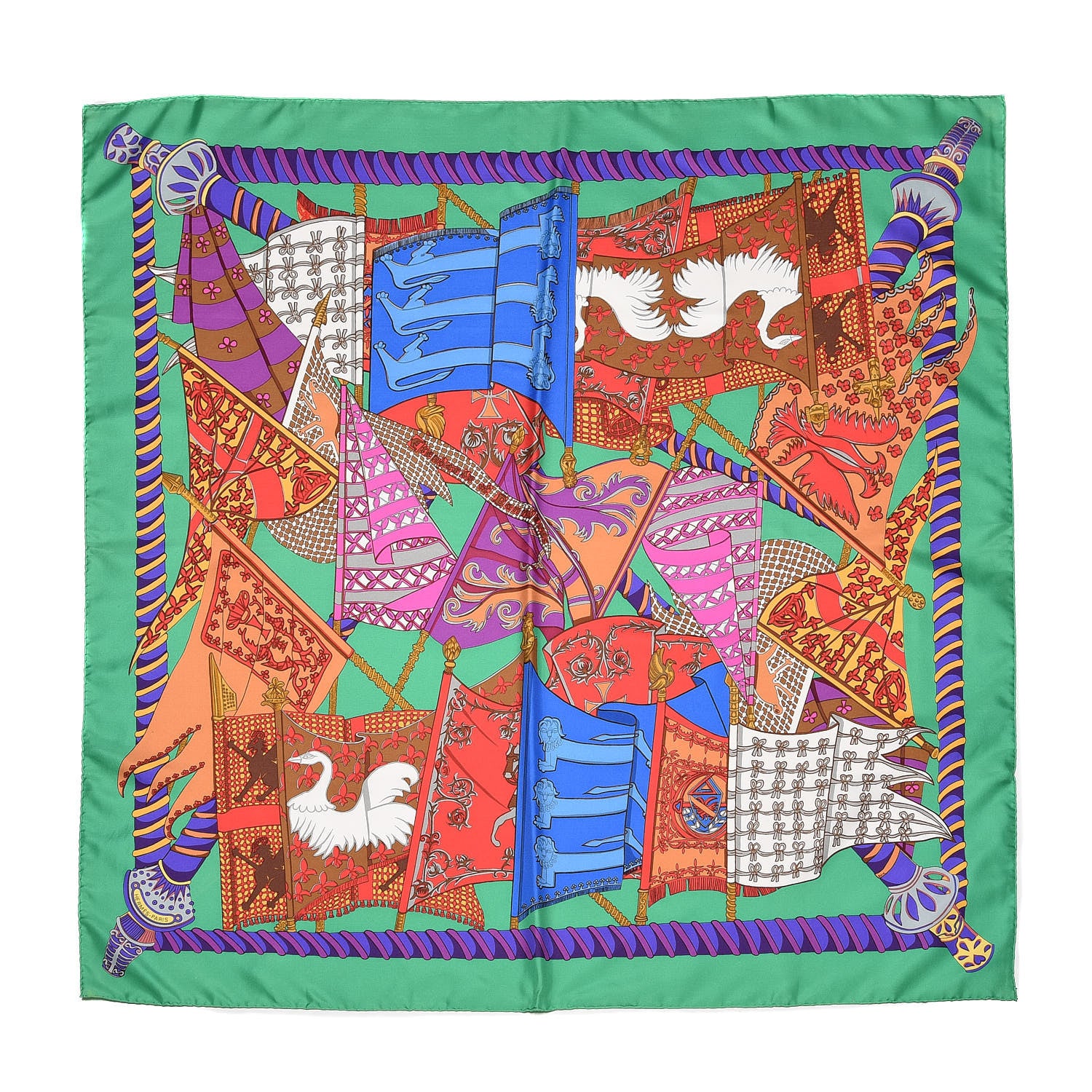 Hermes Silk Etendards et Bannieres Scarf 90 1 of 4