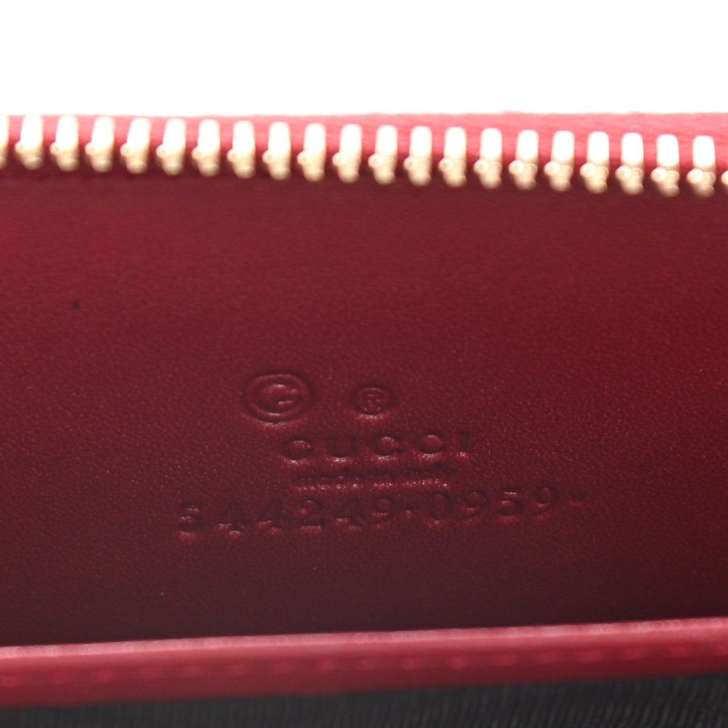 Microguccissima Zip Around Card Case Red