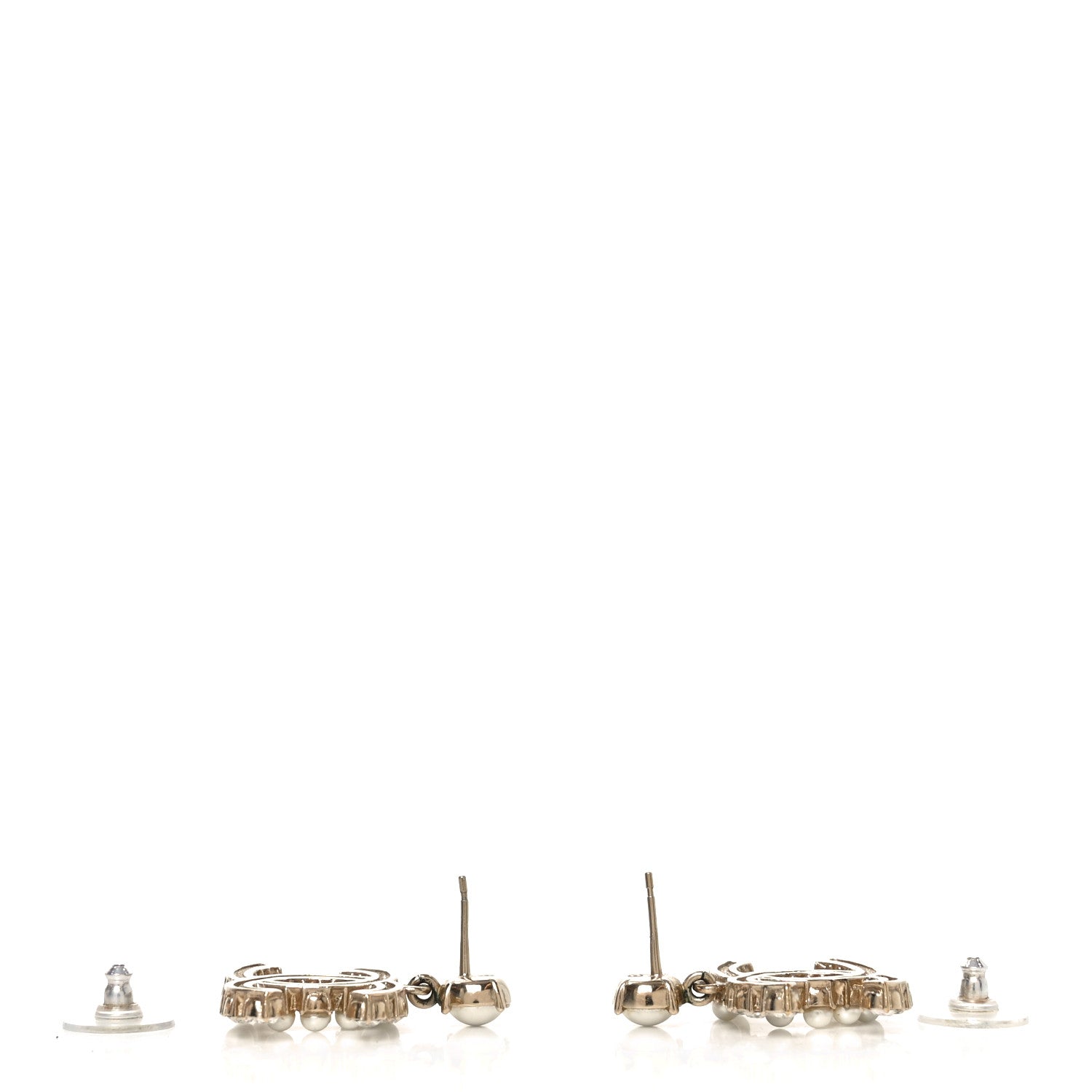 Chanel Crystal Pearl Dazzling Domino CC Drop Earrings Gold 3 of 5