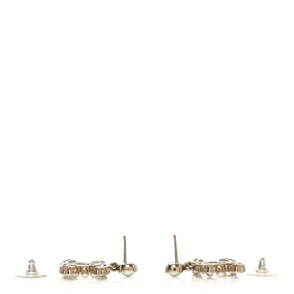 Chanel Crystal Pearl Dazzling Domino CC Drop Earrings Gold 3 of 5