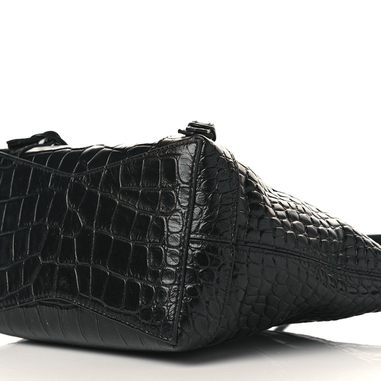 Balenciaga Extra Supple Calfskin Crocodile Embossed Neo Classic Hardware Hobo XS Black 8 of 8