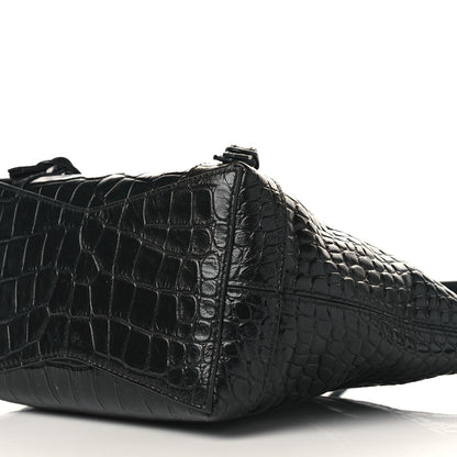 Balenciaga Extra Supple Calfskin Crocodile Embossed Neo Classic Hardware Hobo XS Black 8 of 8