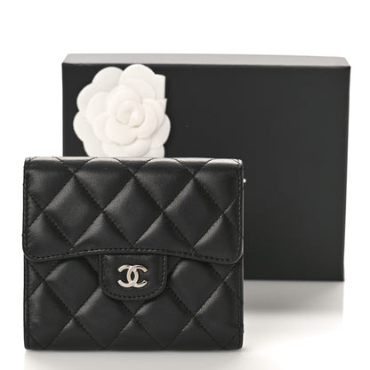Chanel Lambskin Quilted Small Compact Wallet Black 11 of 11
