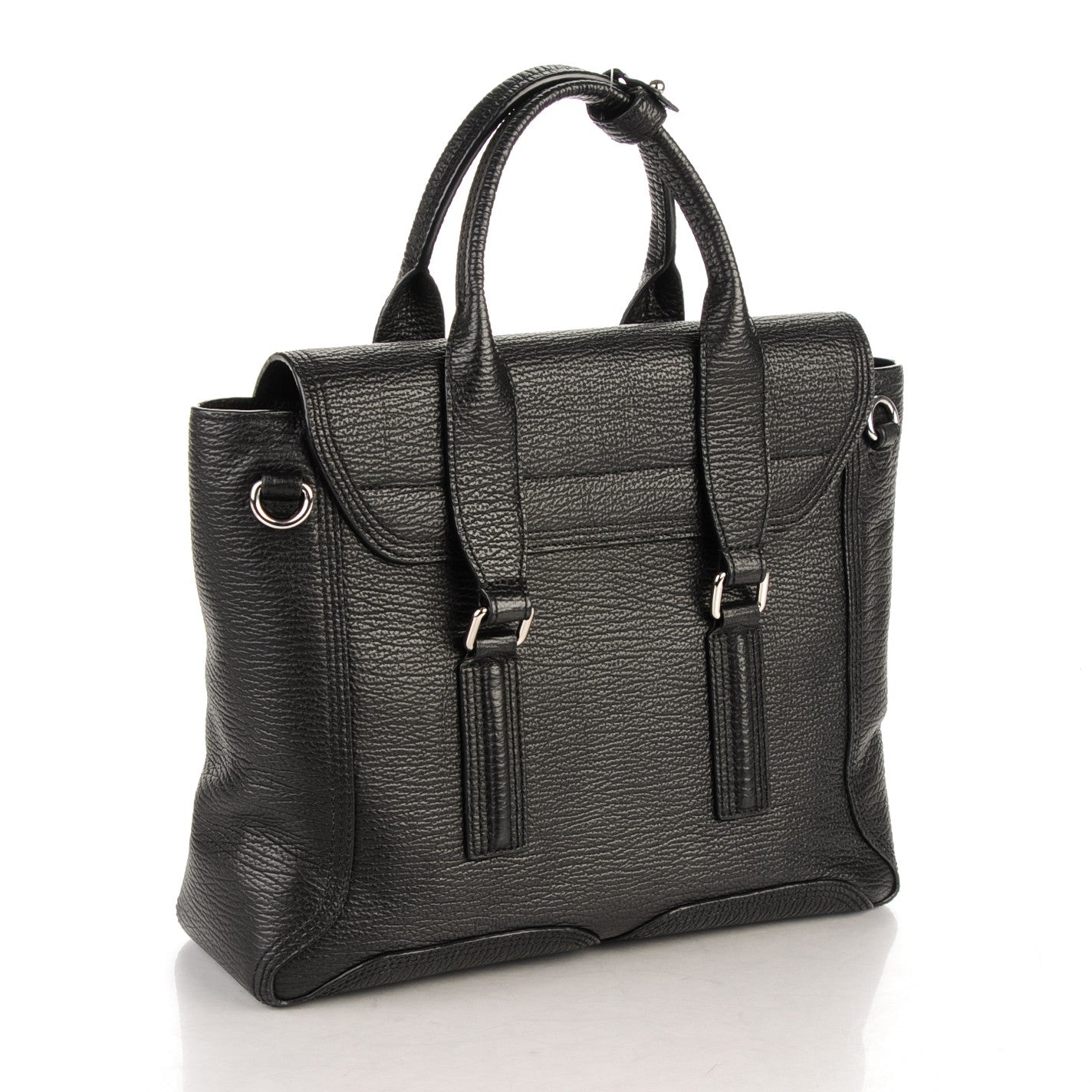 3.1 Textured Calfskin Medium Pashli Satchel Black
