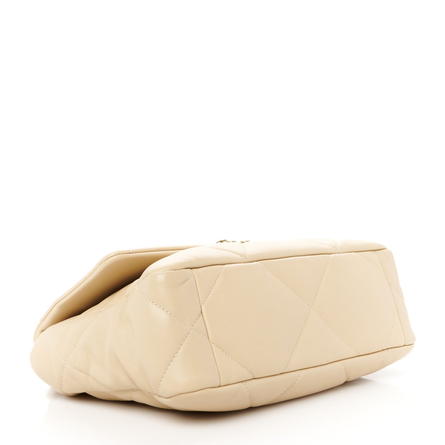 Lambskin Quilted Medium Chanel 19 Flap Beige