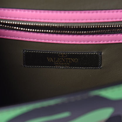 Valentino Garavani Nappa Canvas Camouflage Medium Glam Lock Rockstud Flap Multicolor 6 of 14