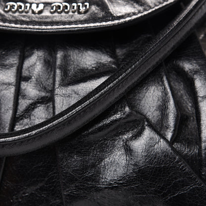 Miu Miu Vitello Lux Gathered Hobo Black 12 of 14