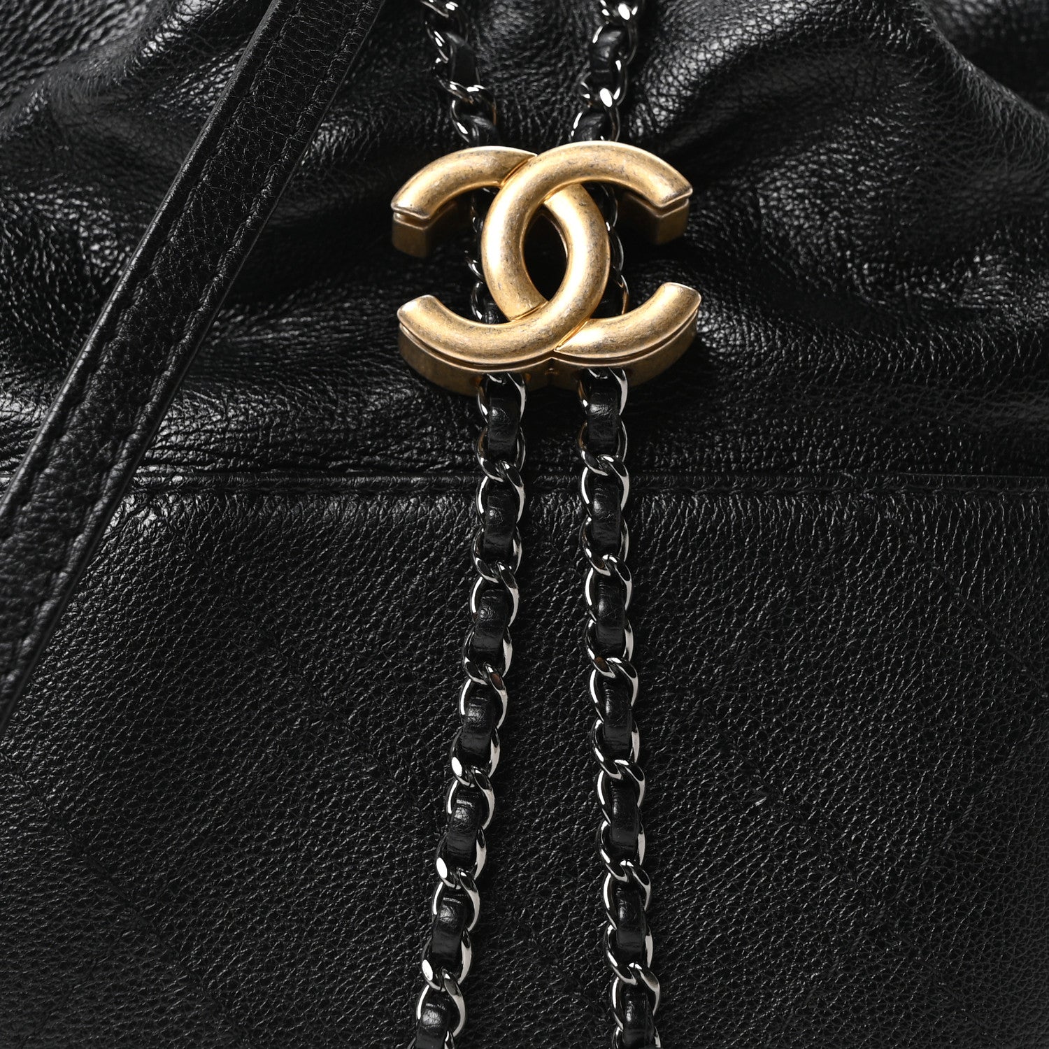 Chanel Aged Calfskin Quilted Small Gabrielle Bucket Black 8 of 10