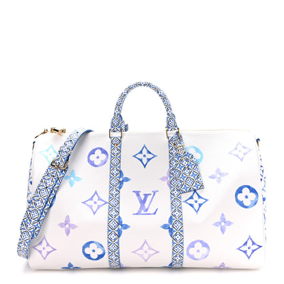 Louis Vuitton Monogram LV By The Pool Keepall Bandouliere 50 Blue 1 of 8