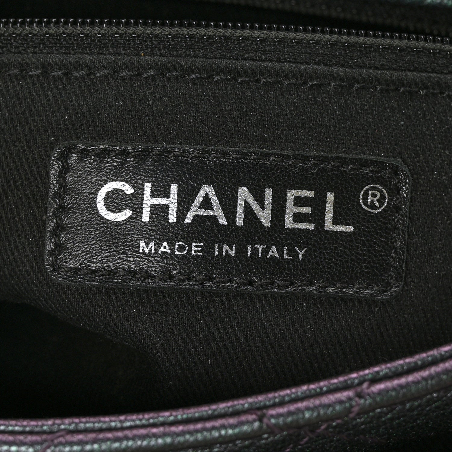 Chanel Iridescent Goatskin Quilted Small Double Carry Waist Chain Flap Purple 6 of 10