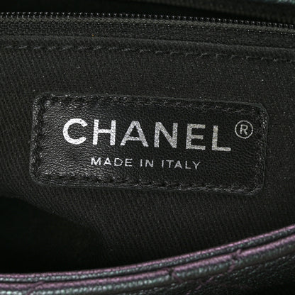 Chanel Iridescent Goatskin Quilted Small Double Carry Waist Chain Flap Purple 6 of 10