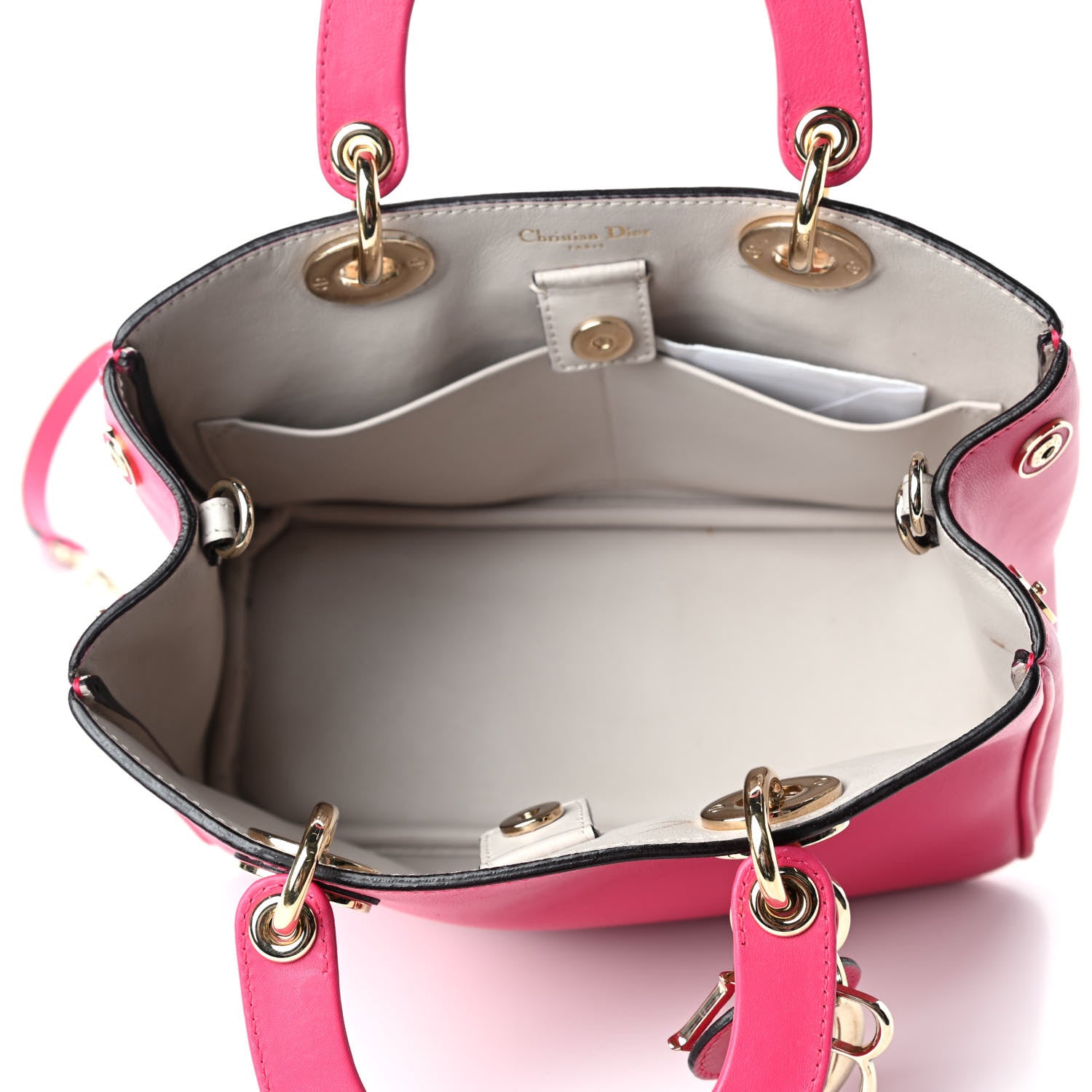 Christian Dior Smooth Calfskin Medium Diorissimo Tote Fuchsia 4 of 4