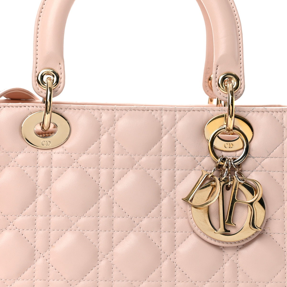 Lambskin Cannage Medium Lady Dior Light Pink