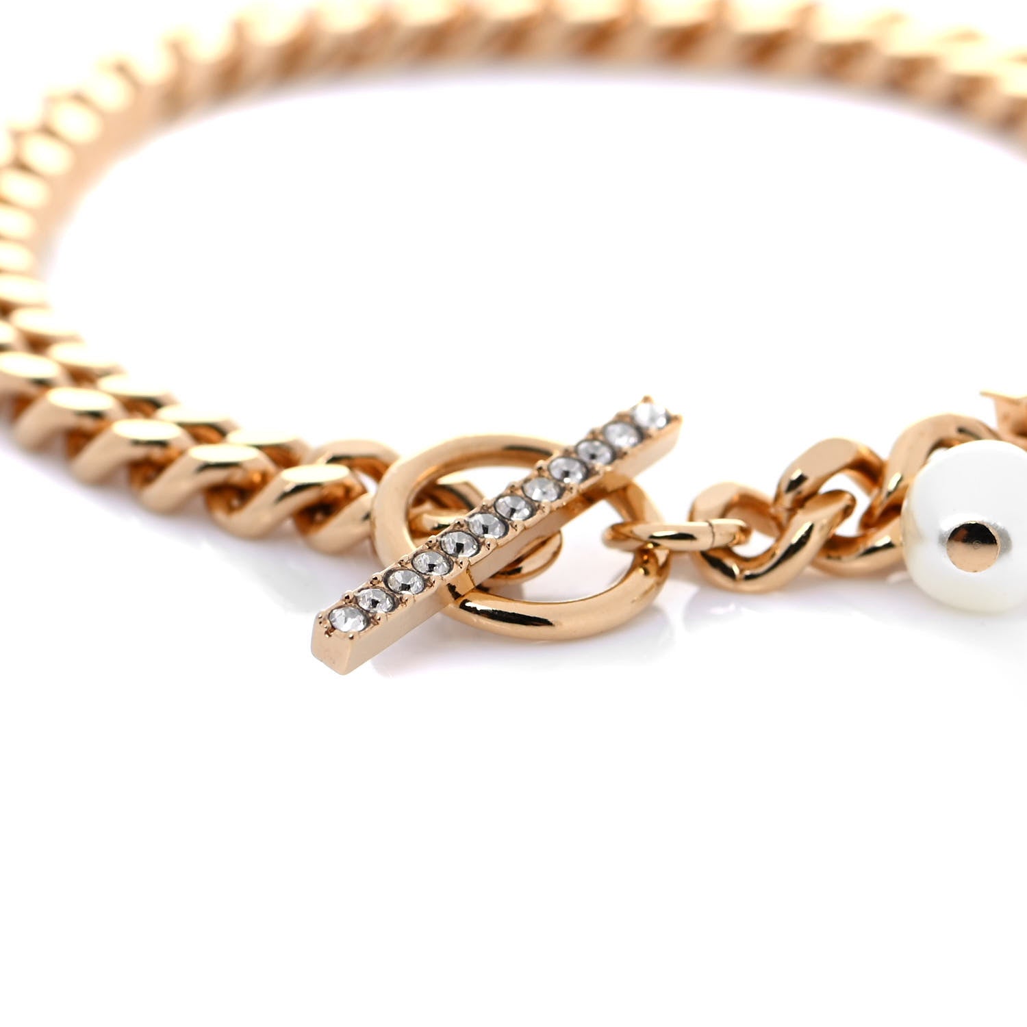 Christian Dior Metal Logo Chain Bracelet Gold 4 of 5
