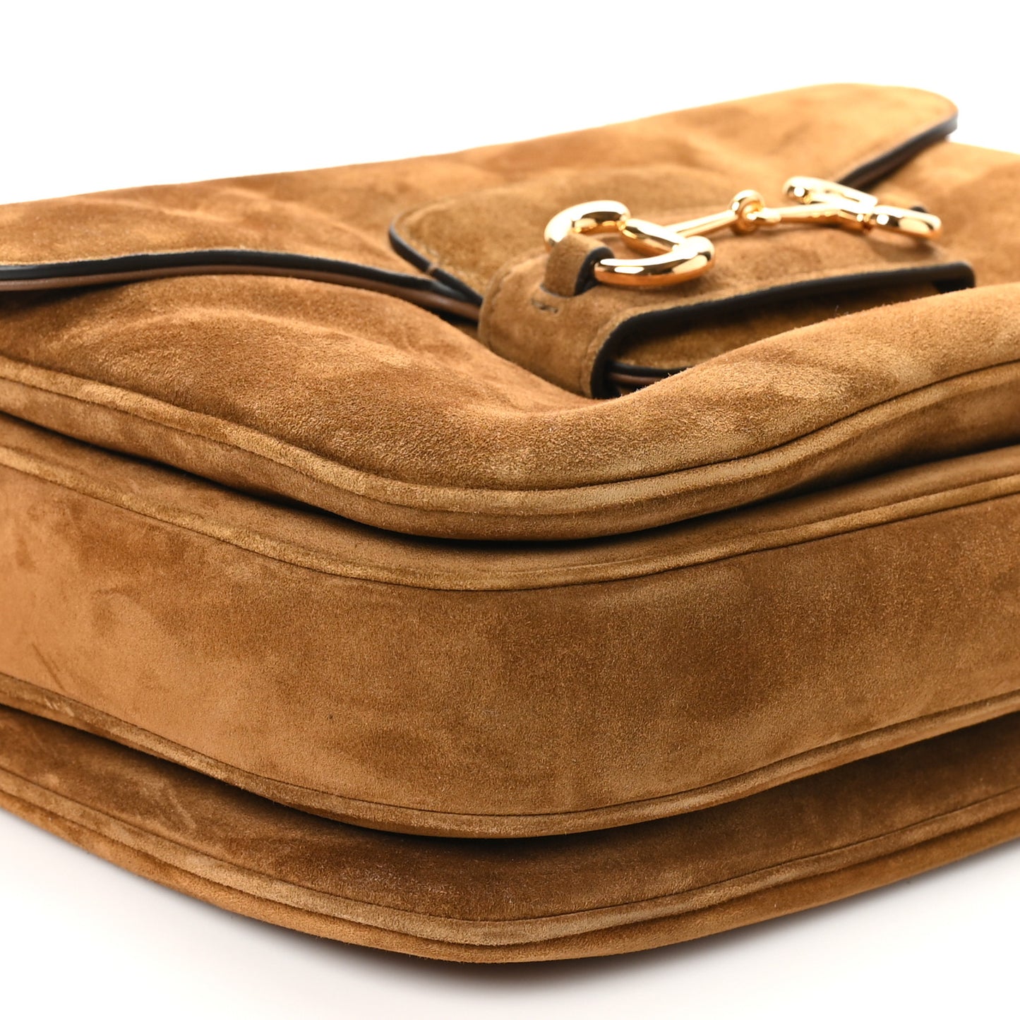 Suede Small Aura Horsebit 1955 Shoulder Bag Brown