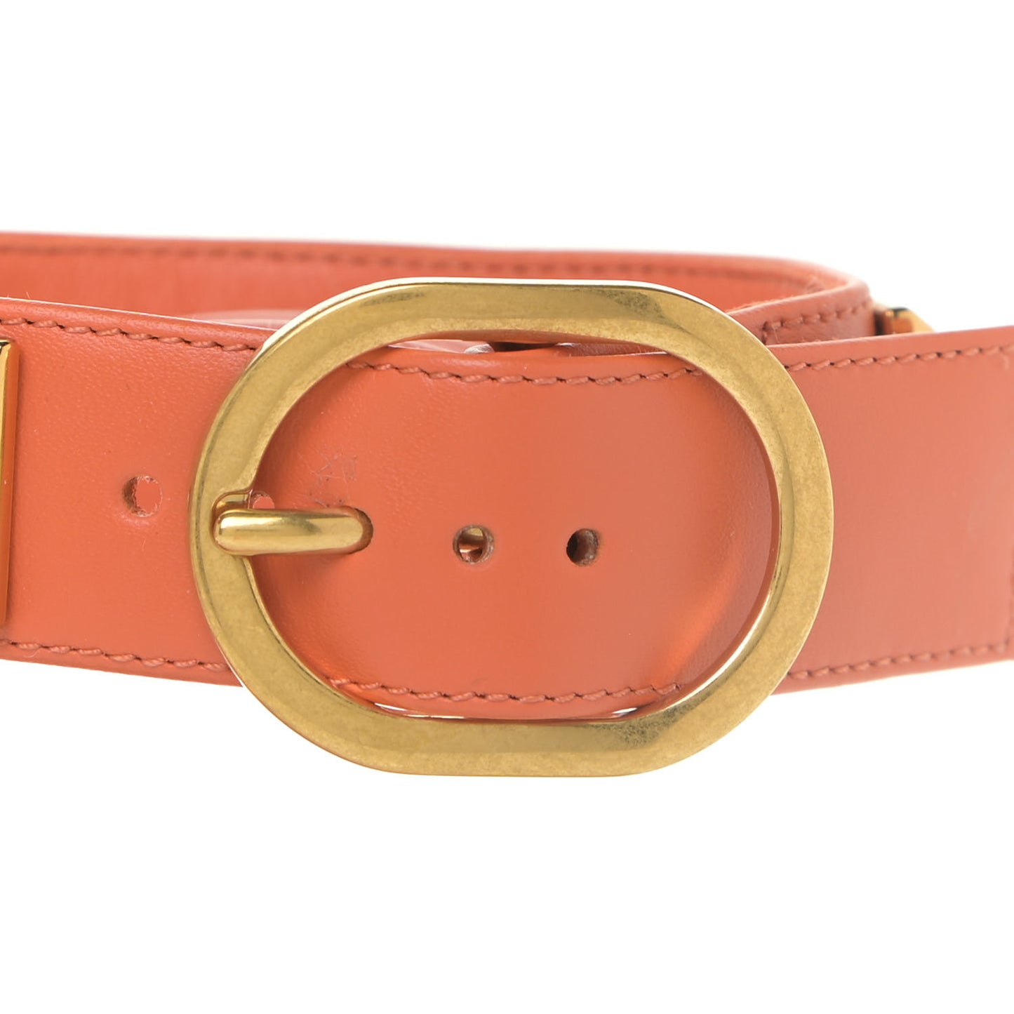 Calfskin Roman Stud Ankle Strap Flat Mules 37 Orange Zest