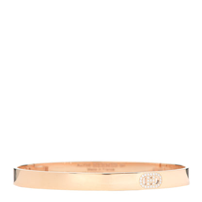 Hermes 18K Rose Gold Diamond PM H D'Ancre Bracelet SH 1 of 6