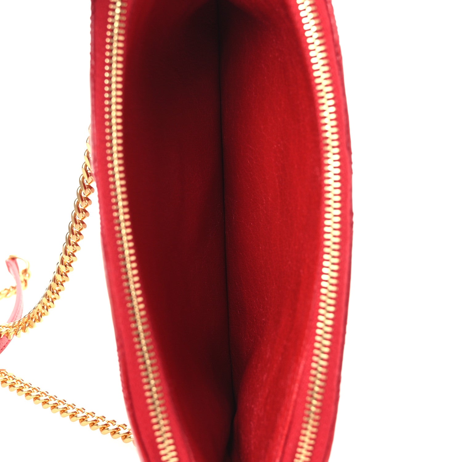 Saint Laurent Grained Lambskin Quilted Mini Becky Double Zip Bag Rouge Eros 5 of 11