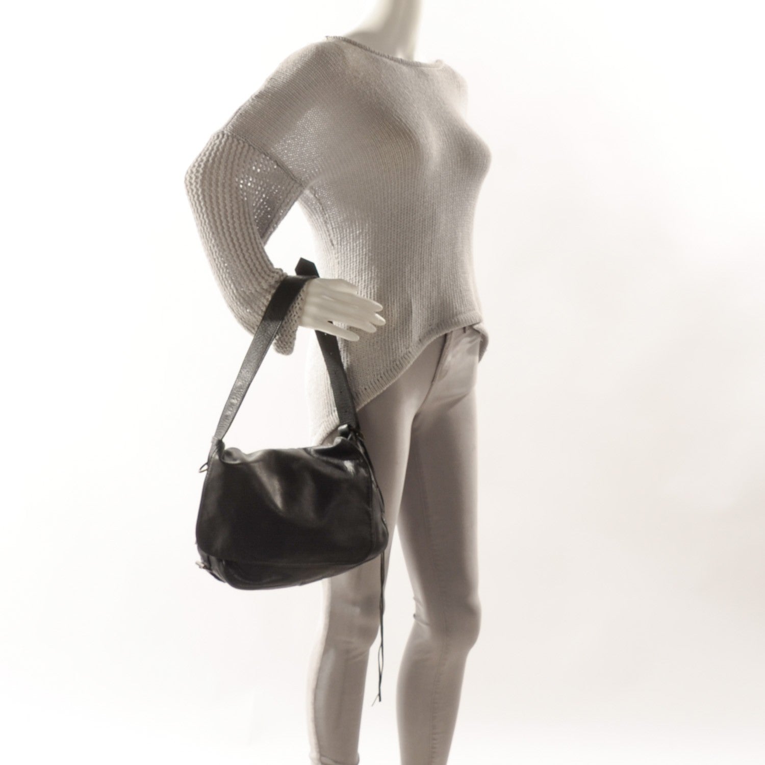 Balenciaga Chevre Flap Shoulder Bag Black 2 of 8